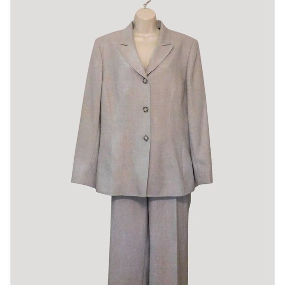 Le Suit Collections Womens 2 Piece Suit Size 16 Light Brown Jacket Pants - Picture 5 of 16